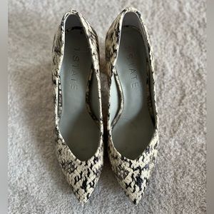 1 State Snakeskin Heels